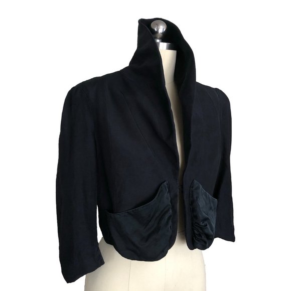 Cropped Blazer Silk & Linen, Brand YA-YA, Medium - Picture 1 of 9